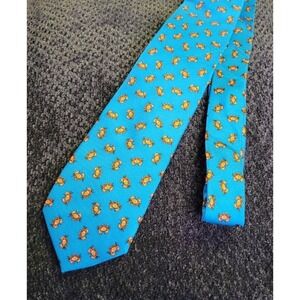 Shore & Singer Mens Blue Tie Crabs Classic New w/o Tags 100% Silk
